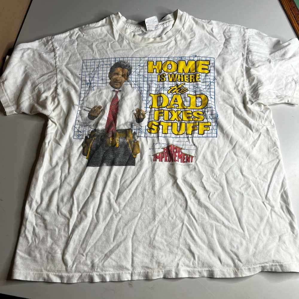Vintage Home Improvement Tim The Toolman Taylor T-Shirt Hanes XL White 90s TV